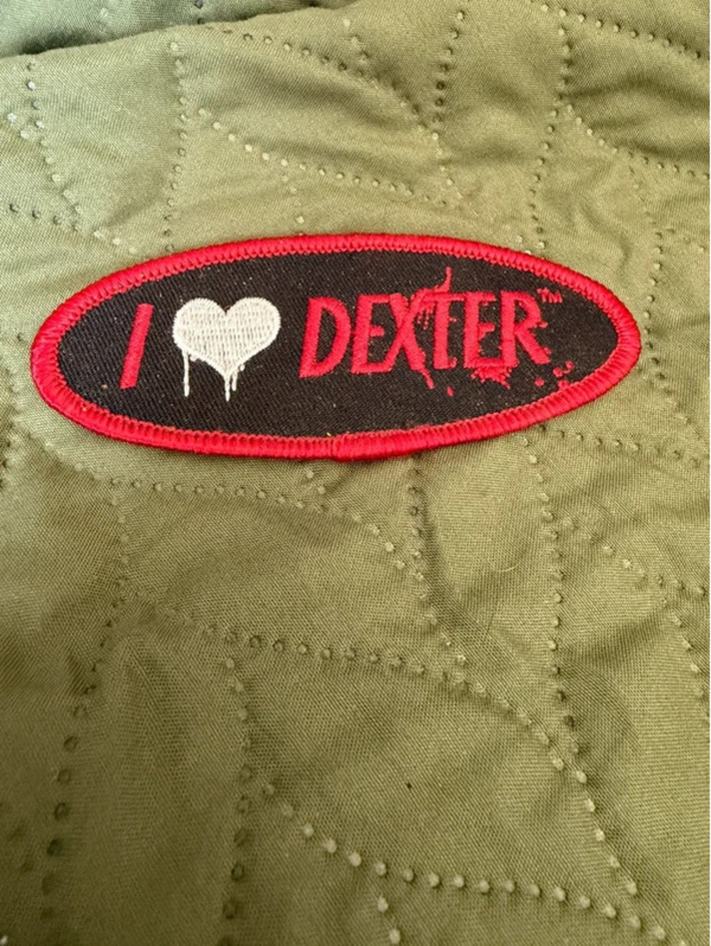 Official Showtime Dexter "I Heart Dexter" Embroidered Oval TV Series Patch
